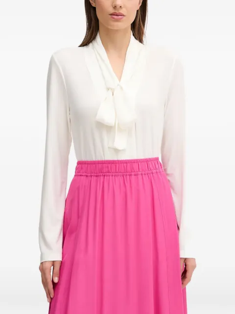 Joseph Ribkoff tie-neck long-sleeve blouse White 253003
