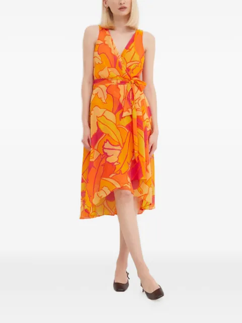 Joseph Ribkoff floral print V-neck dress Orange 242015