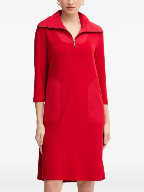 Joseph Ribkoff zip-collar pocket midi dress Red 244045