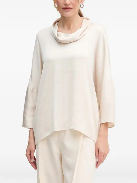 Joseph Ribkoff cowl-neck button blouse Neutrals 254217