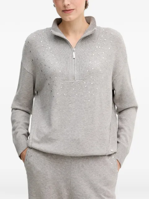 Joseph Ribkoff half-zip embellished sweater Grey 254933