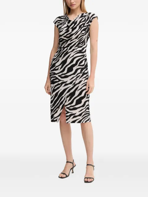Joseph Ribkoff zebra-pattern midi dress White 252158