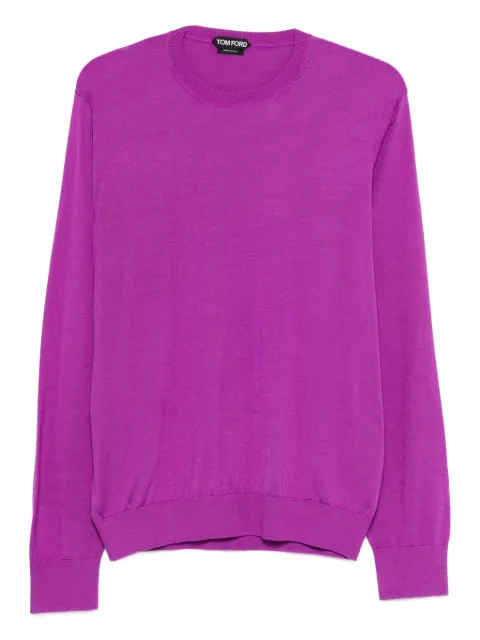 TOM FORD long-sleeve crew-neck sweater Purple KCL057YMS135