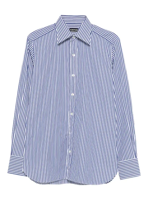 TOM FORD striped-pattern button-fastening shirt Blue HSBC01C0010
