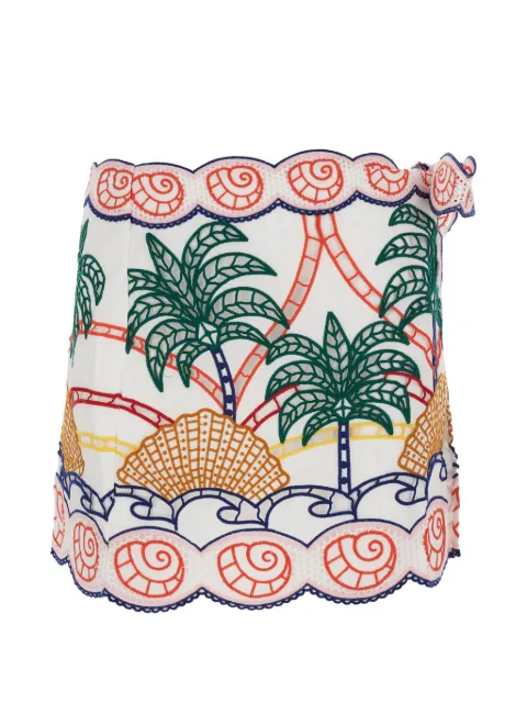 FARM Rio Richelieu cotton mini skirt White 344691L0025