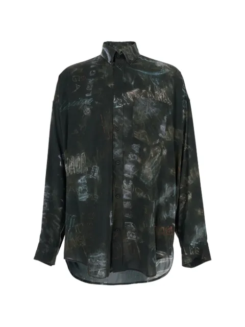 Balenciaga chest-pocket long-sleeve shirt Black 857811TTL78