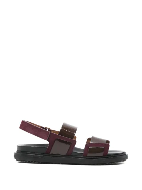 Marni leather Fussbett double-strap sandals Brown FBMS018001P7615