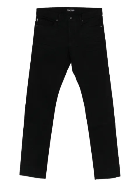 TOM FORD logo-patch jeans Black DPH001DMC084