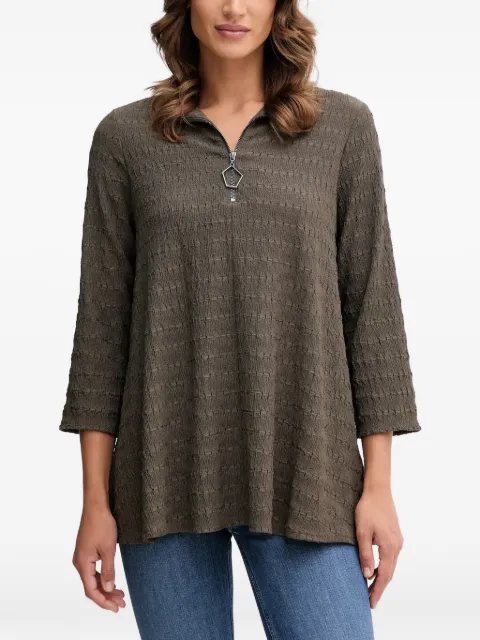 Joseph Ribkoff zip textured top Brown 253028