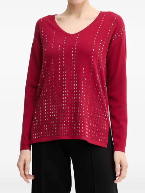 Joseph Ribkoff embellished V-neck top Red 254966