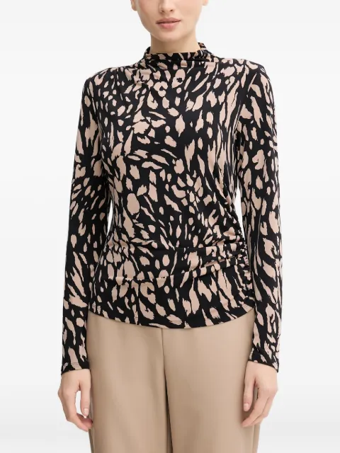 Joseph Ribkoff printed ruched blouse Black 254212
