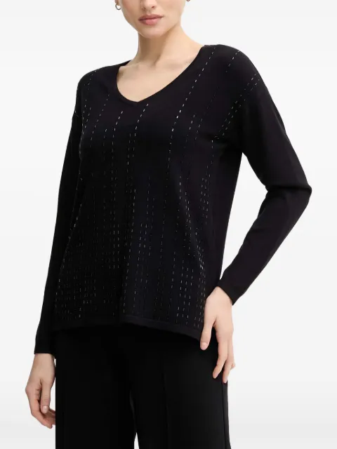 Joseph Ribkoff embellished V-neck jumper Black 254966