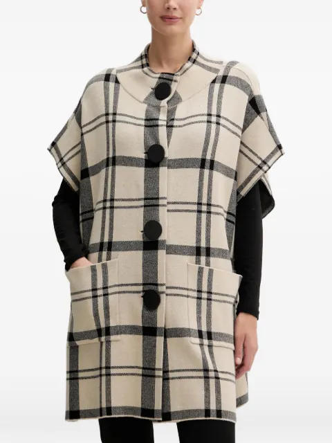 Joseph Ribkoff buttoned check coat Neutrals 253903