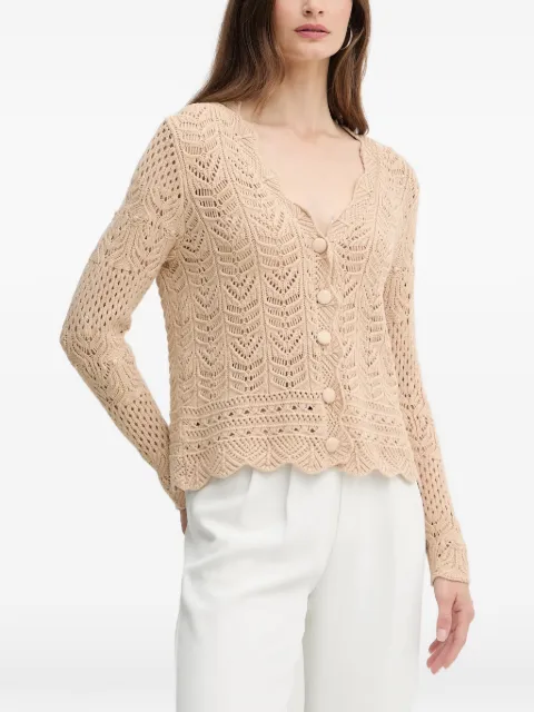 FRACOMINA scallop-trim buttoned cardigan Neutrals FS25WT8016K53801