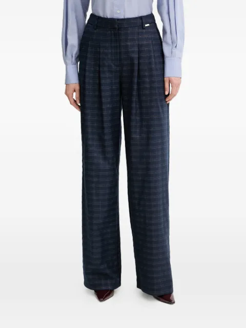 FRACOMINA pleated check trousers Blue FS25WV3005W56195