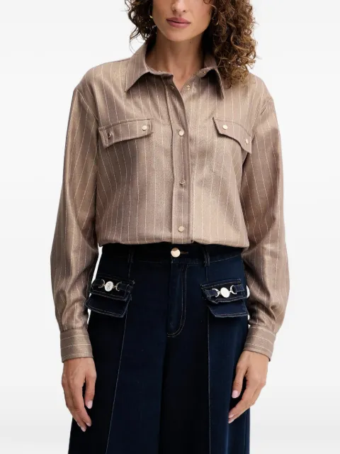 FRACOMINA pinstripe-print flap-pocket shirt Brown FS25WT6011W479T4