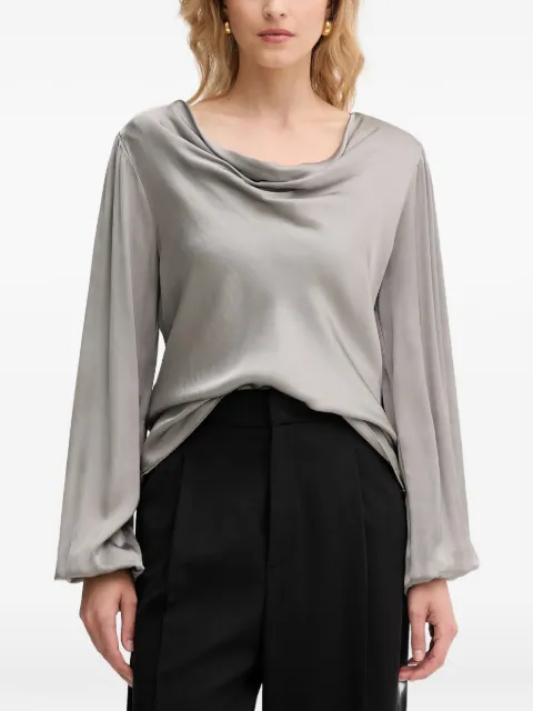FRACOMINA cowl-neck long-sleeved top Grey FS25WT1004W45101