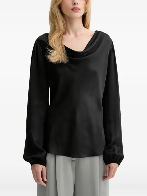 FRACOMINA scoop-neck long-sleeve top Black FS25WT1004W45101