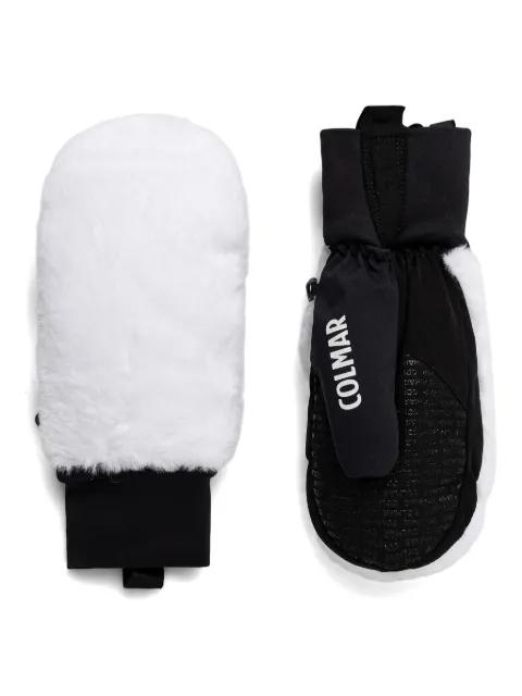 Colmar faux-fur ski mittens White 51255ZT