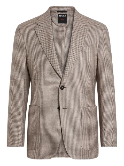 Zegna houndstooth pocketed blazer Neutrals 259060A210JCN0
