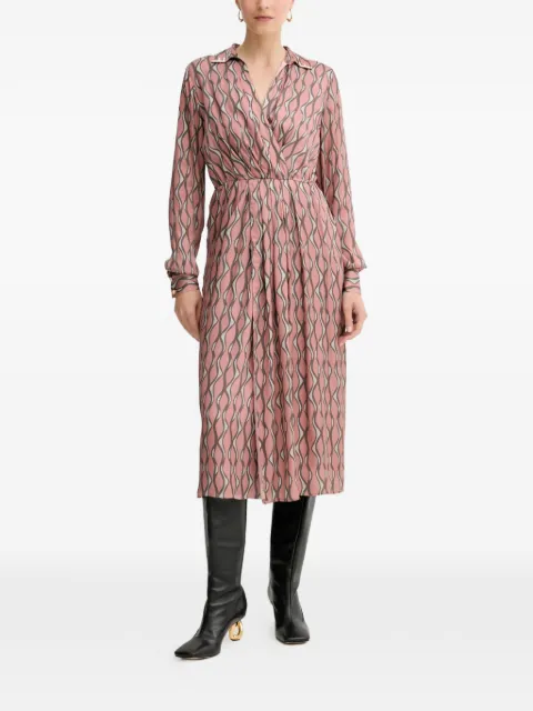 FRACOMINA long-sleeve patterned midi dress Pink FS25WD2011W651K5