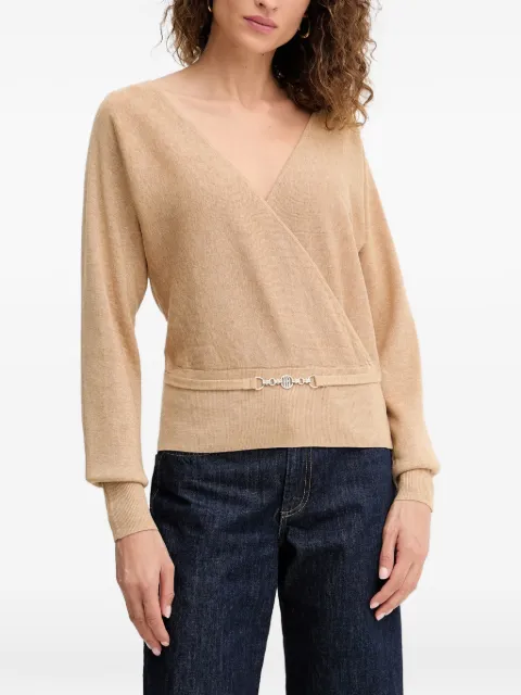 FRACOMINA V-neck buckle sweater Neutrals FR25WT7023K459Q7