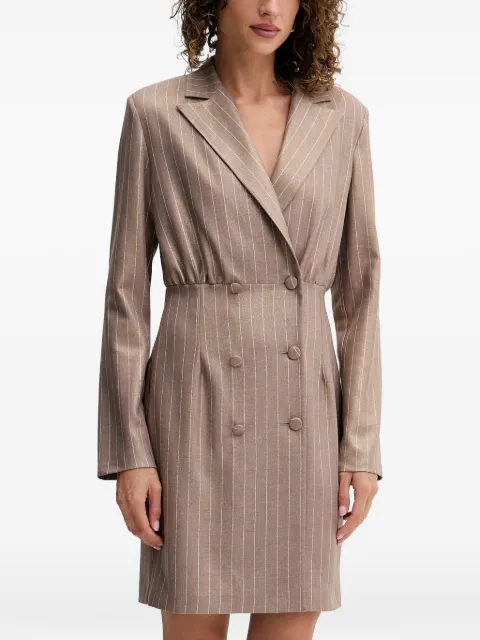 FRACOMINA pinstriped double-breasted dress Neutrals FS25WD1002W479T4