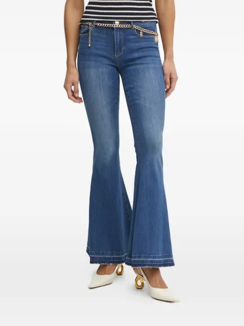 FRACOMINA frayed flared cotton jeans Blue FR25SV8040D46002