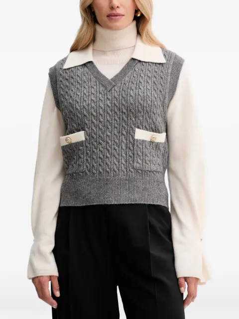 FRACOMINA cable-knit pocket knitwear Grey FR25WJ5011K55401
