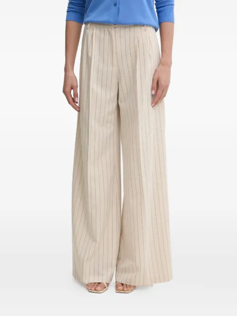 FRACOMINA Cropped pinstripe wide-leg trousers Neutrals FR25SV3002W761D4