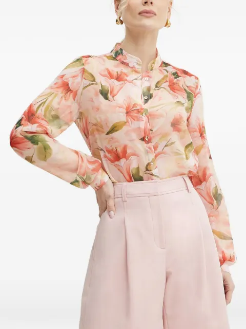 FRACOMINA floral-print buttoned top Pink FS25ST6010W428K9