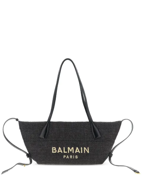 Balmain Track raffia tote bag Black GN1FD039TRAA
