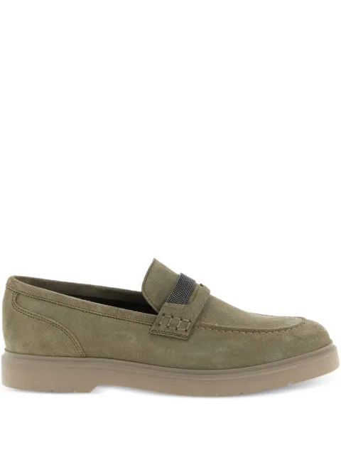 Brunello Cucinelli monili-detail suede loafers Green MZSFG2370C8850