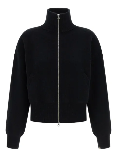 extreme cashmere N°385 Xtra Cute high-neck zip cardigan Black N385EXTRACUTERAVEN