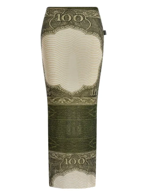 Jean Paul Gaultier Re-edition - The Green Cartouche printed maxi skirt Neutrals 2601WSK043M023P400300156