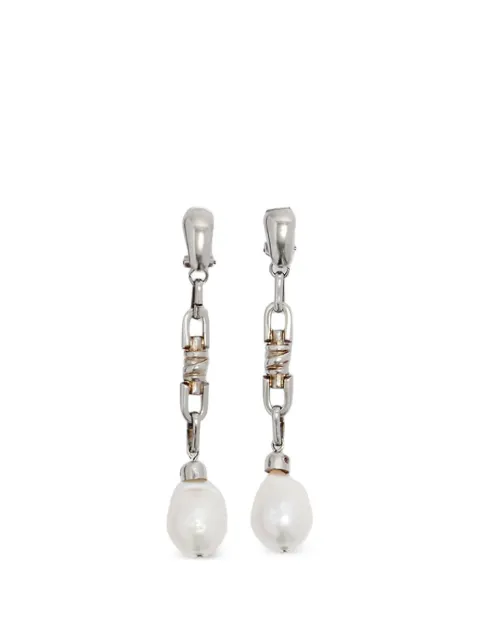 Ermanno Scervino faux-pearl chain-link earrings Silver D473X800PMB
