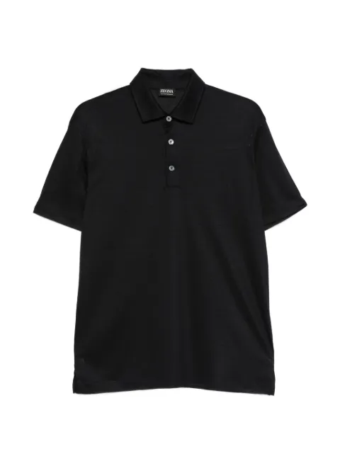 Zegna button wool polo shirt Black UG345A2GCT724