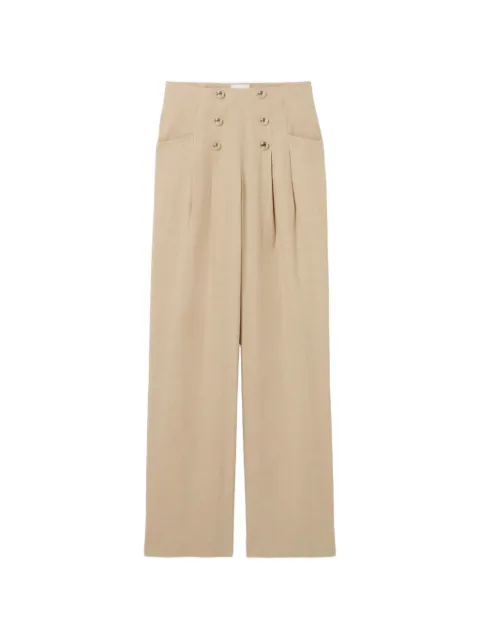 Claudie Pierlot button linen trousers Neutrals CFPPA00735