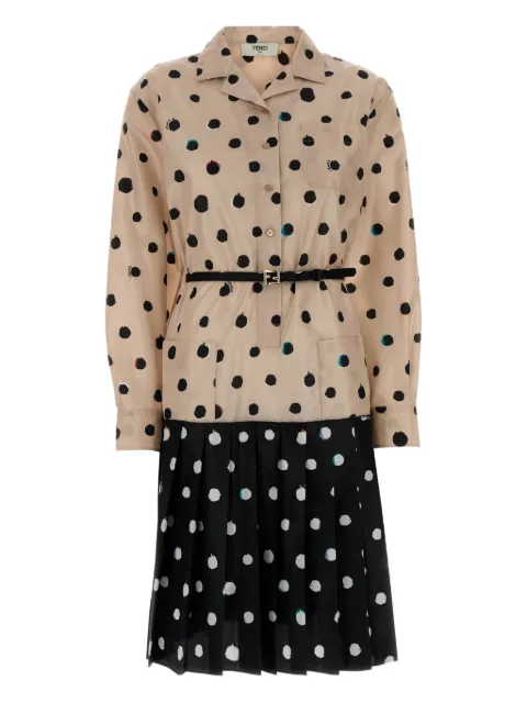 FENDI polka-dot-pattern dress Neutrals FDD492AVJQ