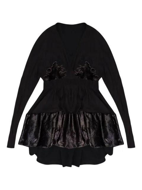 Lanvin lace V-neck flared top Brown RWDR00105798H23693