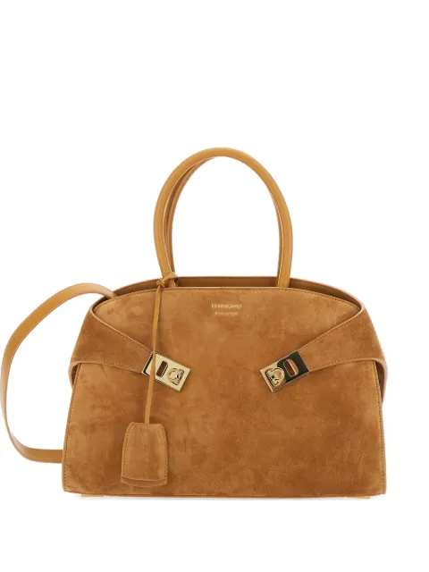 Ferragamo Hug calf suede tote bag Brown 792064