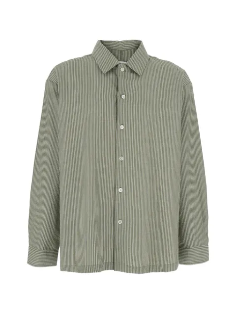 COOR striped cotton shirt Green CXG2SO10KHK