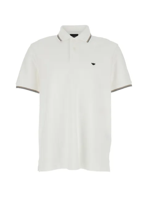 Emporio Armani emblem trim polo shirt White EM004607AF23090
