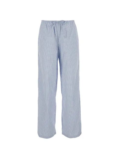 DUNST check-pattern drawstring trousers Blue UDPA6B222B1