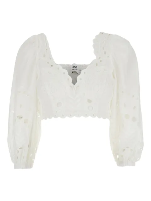 Charo Ruiz Ibiza eyelet detail crop blouse White 263102