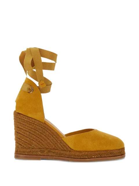 Castañer Camilla ribbon-tie wedged espadrilles Yellow 261762691005