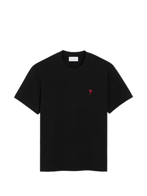 AMI Paris black T-shirt in cotton jersey with Ami de Coeur Black H26BFUTS035724