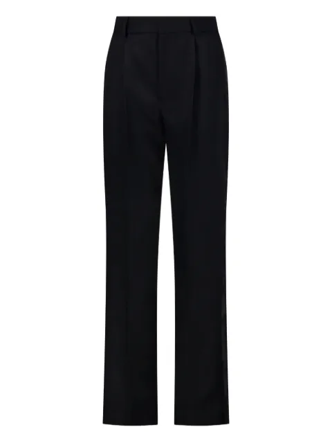 Victoria Beckham Pleated Straight Trousers Black 1126WTR006913A098
