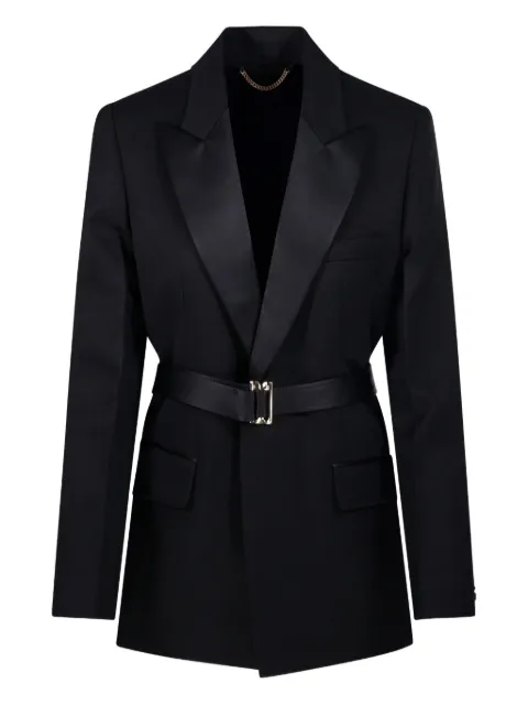 Victoria Beckham belted peaked-lapel jacket Black 1126WJK006909C098