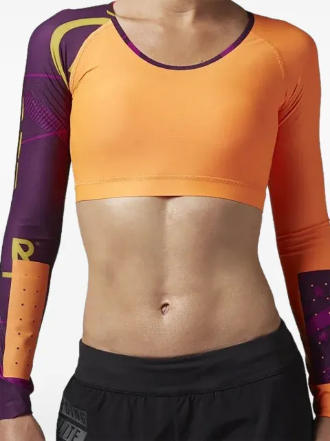Reebok compression long-sleeve crop top Orange AI0520